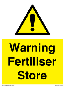 Warning Fertiliser Store